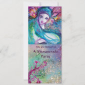 LADY BLUE MASK Elegant Masquerade Party Programme Kaart (Voorkant)