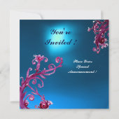 LADY BLUE MASK Elegant Masquerade Party, Sapphire Kaart (Achterkant)