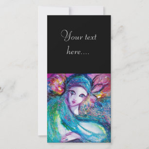 LADY BLUE MASK Maskerade Feest Teal Zwart