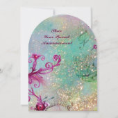 LADY BLUE MASK Masquerade Party Floral Swirls Kaart (Achterkant)