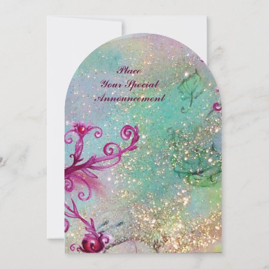 LADY BLUE MASK Masquerade Party Floral Swirls Kaart (Achterkant)