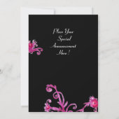 LADY BLUE MASK Masquerade Party, Red Swirls Black Kaart (Achterkant)