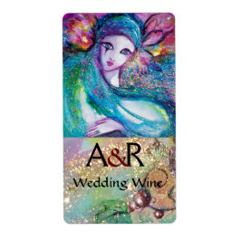 LADY BLUE MASK MONOGRAM Wine Etiket