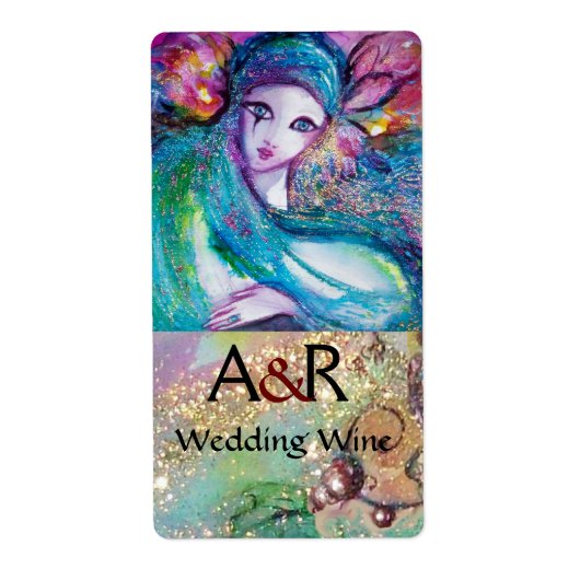 LADY BLUE MASK MONOGRAM Wine Etiket (Voorkant)