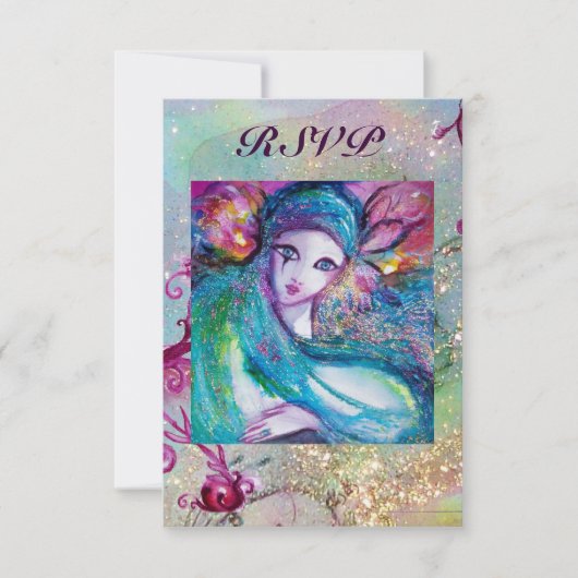 LADY BLUE MASK Pearl Sparkle Masquerade Party RSVP (Voorkant)