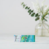 LADY BLUE MASK Venetiaanse Maskerade Blauwgroen Sp Mini Visitekaartje (Staand voorkant)