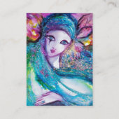 LADY BLUE MASK Venetiaanse Maskerade Roze Goud Roo Visitekaartje (Achterkant)