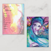 LADY BLUE MASK Venetiaanse Maskerade Roze Goud Roo Visitekaartje (Voorkant / Achterkant)