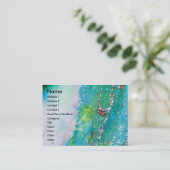 LADY BLUE MASK Venetian Masquerade Blauwgroen Gree Visitekaartje (Staand voorkant)