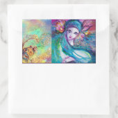 LADY BLUE MASK Venetian Masquerade maskers Rechthoekige Sticker (Tas)