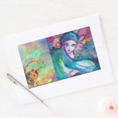 LADY BLUE MASK Venetian Masquerade maskers Rechthoekige Sticker (Envelop)