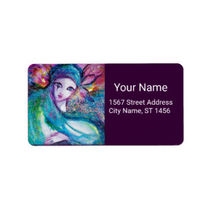 LADY BLUE MASK Venetian Masquerade Party Paars Etiket