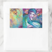 LADY BLUE MASK Venetian Masquerade Party Rechthoekige Sticker (Tas)