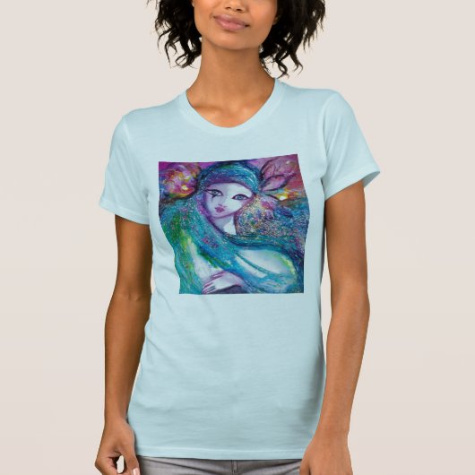 LADY BLUE MASK Venetian Masquerade Party T-shirt (Voorkant)