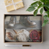 Lady Boerderij Koe Gekleed werk Kleding Decoupage Tissuepapier (Geschenk)