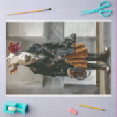 Lady Boerderij Koe Gekleed werk Kleding Decoupage Tissuepapier (Craft)