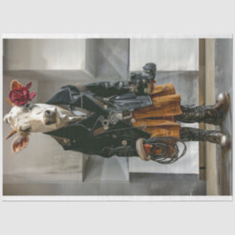 Lady Boerderij Koe Gekleed werk Kleding Decoupage Tissuepapier