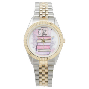Lady Boss Books en Mok Horloge