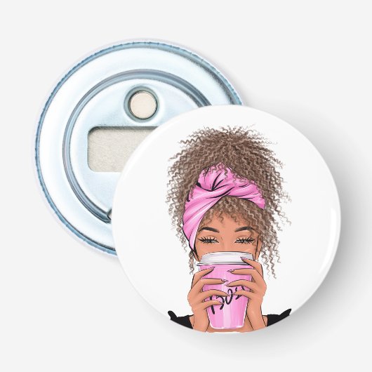 Lady Boss Life, Boss Babe Woman Bracelet Bu Button Flesopener (Voorkant)