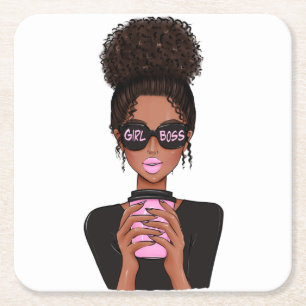 Lady Boss Life, Boss Babe Woman, Girl Boss Kartonnen Onderzetters