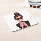 Lady Boss Life, Boss Babe Woman, Girl Boss T-Shirt Kartonnen Onderzetters (Schuin)