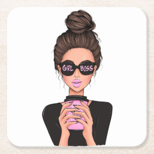 Lady Boss Life, Boss Babe Woman, Girl Boss T-Shirt Kartonnen Onderzetters