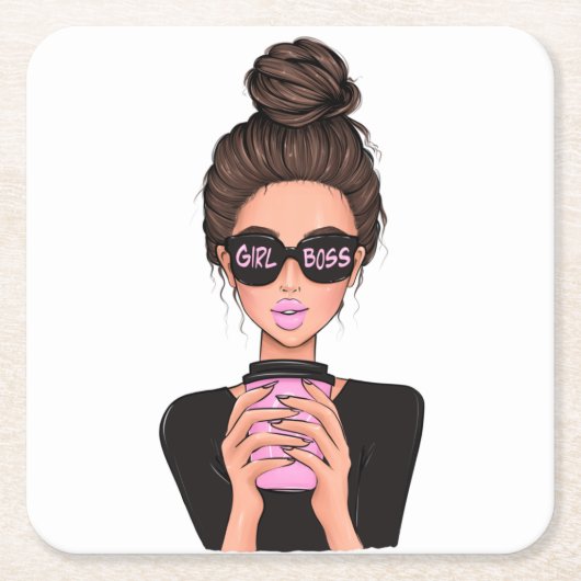 Lady Boss Life, Boss Babe Woman, Girl Boss T-Shirt Kartonnen Onderzetters (Voorkant)