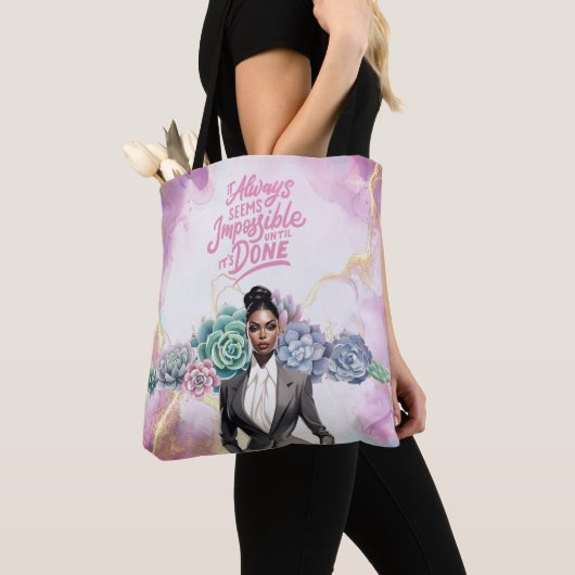 Lady Boss Motivatie prestatie Tote Bag (Dichtbij)