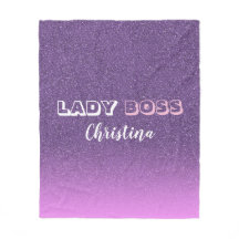 Lady Boss op roze paarse glitter