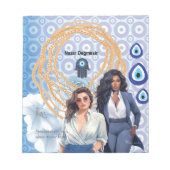 Lady Boss Turks boze oog, geluk charme Notitieblok (Voorkant)