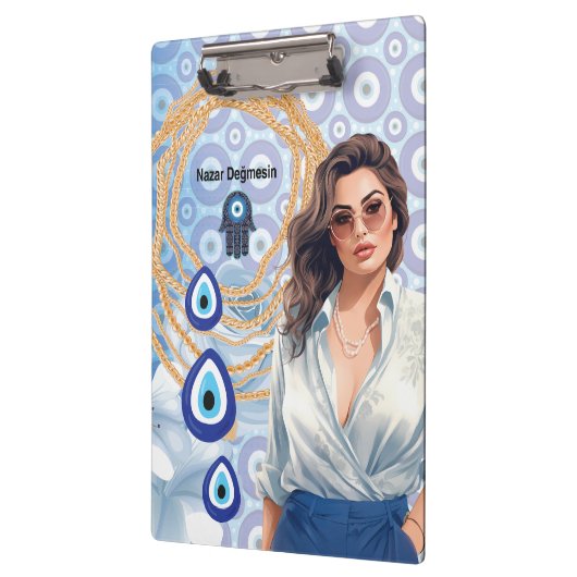 Lady Boss Turks boze oog, succes business Klembord (Links)