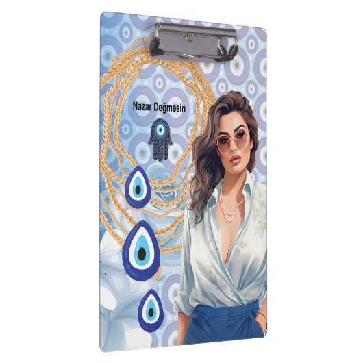 Lady Boss Turks boze oog, succes business Klembord (Rechts)