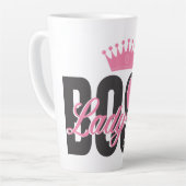 Lady Boss Typografie kunst Latte Mok (Linkerhoek)