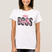 Lady Boss Typografie kunst T-shirt (Voorkant)