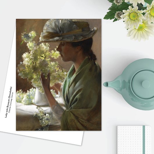 Lady Bouquet Hydrangeas Charles Courtney Curran Briefkaart