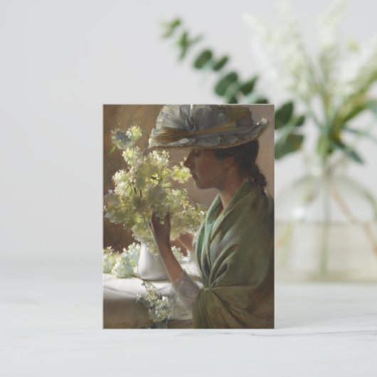 Lady Bouquet Hydrangeas Charles Courtney Curran Briefkaart (Staand voorkant)