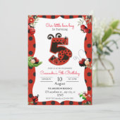 Lady Bug 5e verjaardagsfeest Kaart (Staand voorkant)