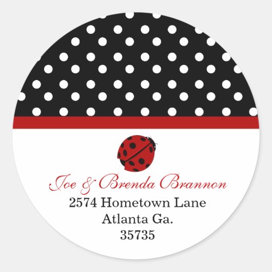 Lady Bug Adres Stickers (Voorkant)