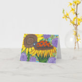 Lady Bug Afternoon-kaart Kaart (Gele Bloem)