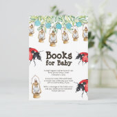 Lady Bug Baby shower Book Request Enclosure Card Kaart (Staand voorkant)