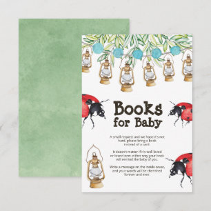 Lady Bug Baby shower Book Request Enclosure Card Kaart