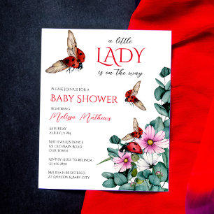 Lady bug baby shower budgetuitnodiging