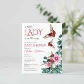 Lady bug baby shower budgetuitnodiging (Staand voorkant)