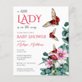 Lady bug baby shower budgetuitnodiging (Voorkant)