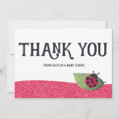 Lady Bug Baby shower Dank u Bedankkaart (Voorkant)