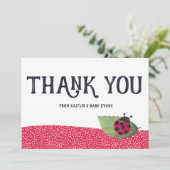 Lady Bug Baby shower Dank u Bedankkaart (Staand voorkant)