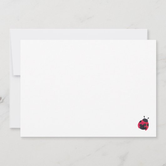 Lady Bug Baby shower Dank u Bedankkaart (Achterkant)