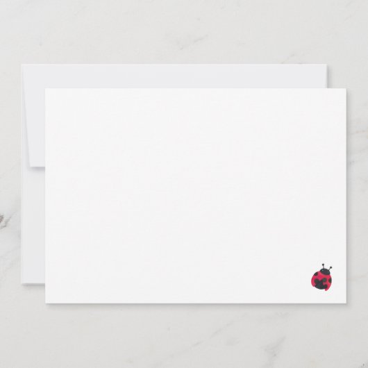 Lady Bug Baby shower Dank u Bedankkaart (Achterkant)