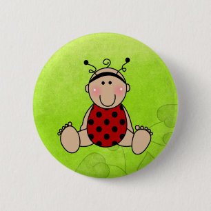 Lady Bug Baby shower Party Favors Ronde Button 5,7 Cm