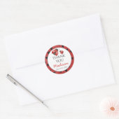 Lady Bug Baby Shower Ronde Sticker (Envelop)